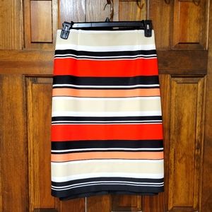 Coral striped skirt